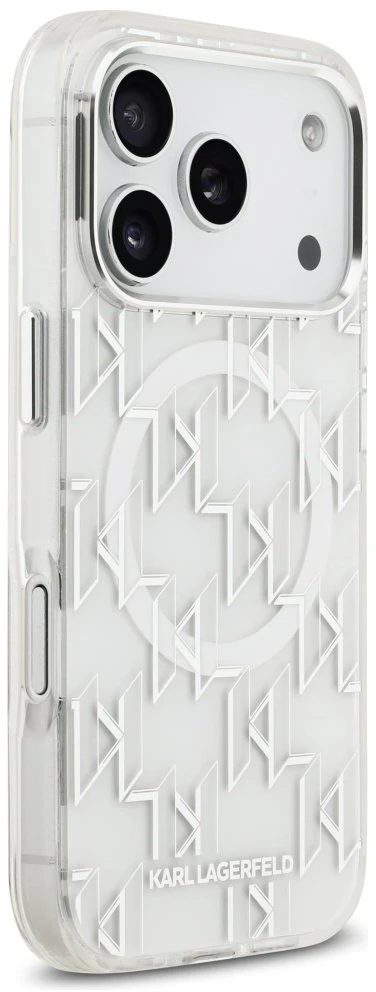 Karl Lagerfeld IML KL Monogram MagSafe dėklas skirtas Apple iPhone 17 Pro Max baltos spalvos