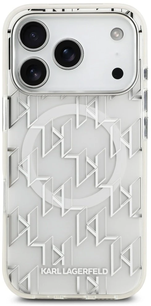 Karl Lagerfeld IML KL Monogram MagSafe dėklas skirtas Apple iPhone 17 Pro Max baltos spalvos