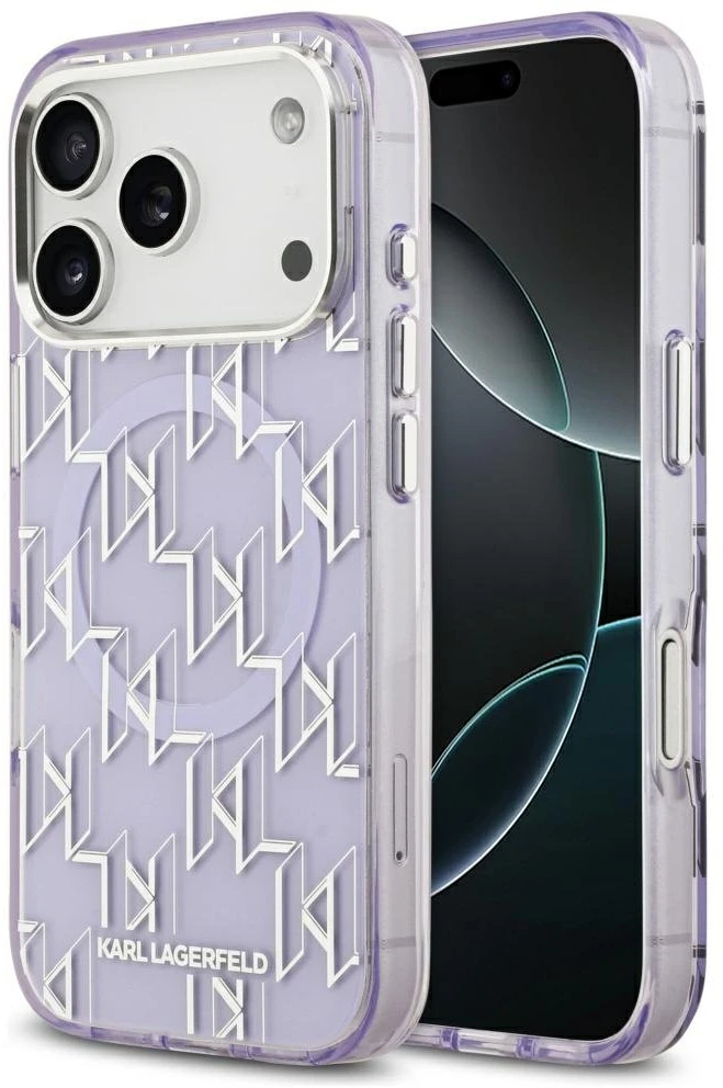 Karl Lagerfeld IML KL Monogram MagSafe dėklas skirtas Apple iPhone 17 Pro Violetinė
