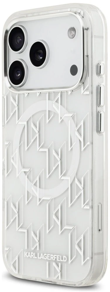 Karl Lagerfeld IML KL Monogram MagSafe dėklas skirtas Apple iPhone 17 Pro Max baltos spalvos