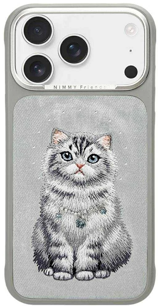 „Nimmy Lucky Fashion Cat“ „MagSafe“ dėklas, skirtas „iPhone 17 Pro“ – pilka