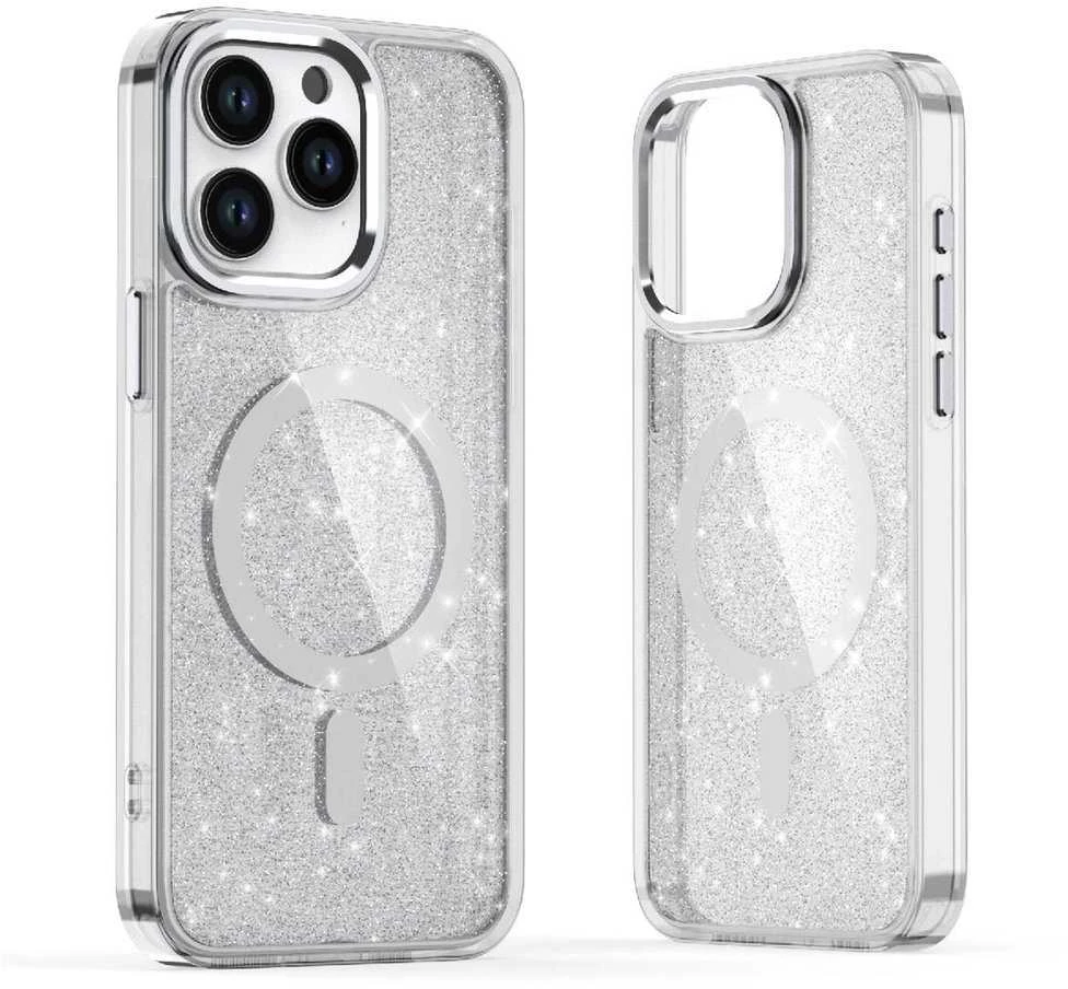Hurtel Glitter Dėklas MagSafe Compatible skirtas Apple iPhone 17 Pro Max – Semi-skaidrus