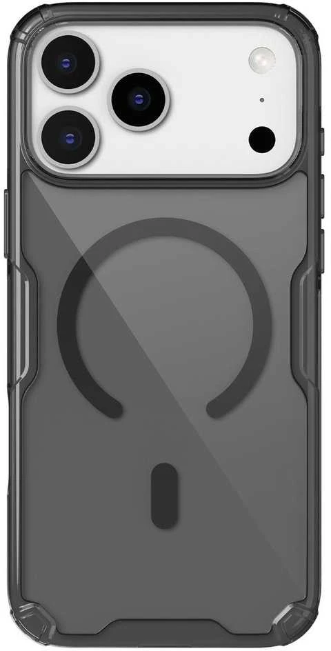 Nillkin Nature TPU Pro Magnetic dėklas suderinamas su MagSafe skirtas Apple iPhone 17 Pro Max – Translucent juodos spalvos