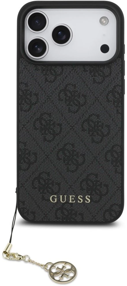 Guess 4G Charm dėklas skirtas Apple iPhone 17 Pro Max Tone on Tone pilkos spalvos