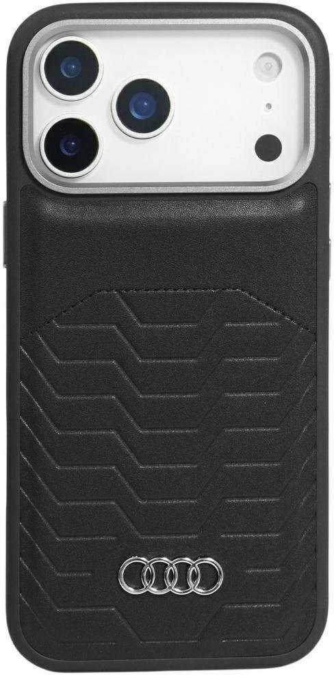 Dėklas Audi GT Synthetic Leather MagSafe Apple iPhone 17 Pro Max juodos spalvos