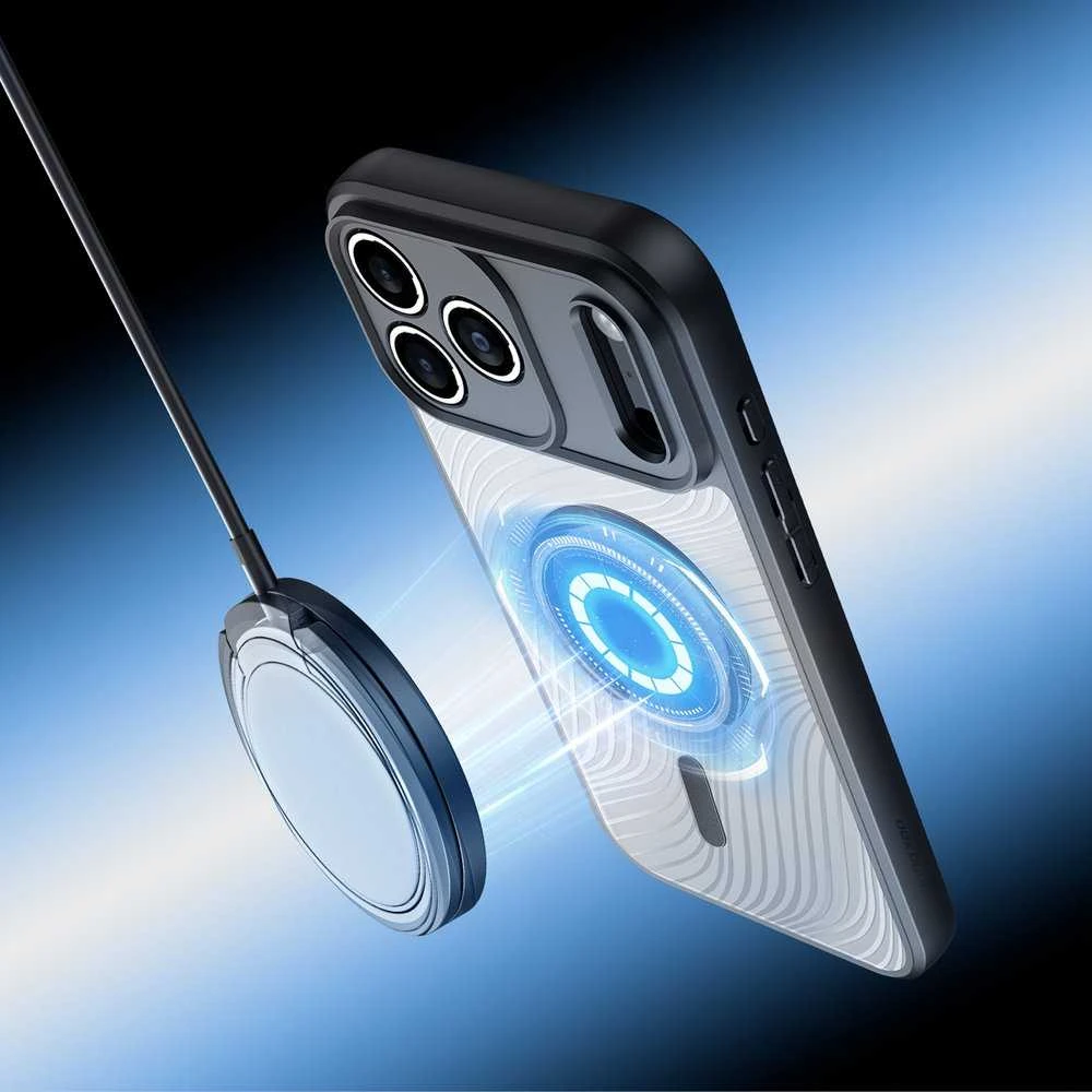Dux Ducis AIMO Mag dėklas skirtas Apple iPhone 17 Pro Max suderinamas su MagSafe – juodos spalvos