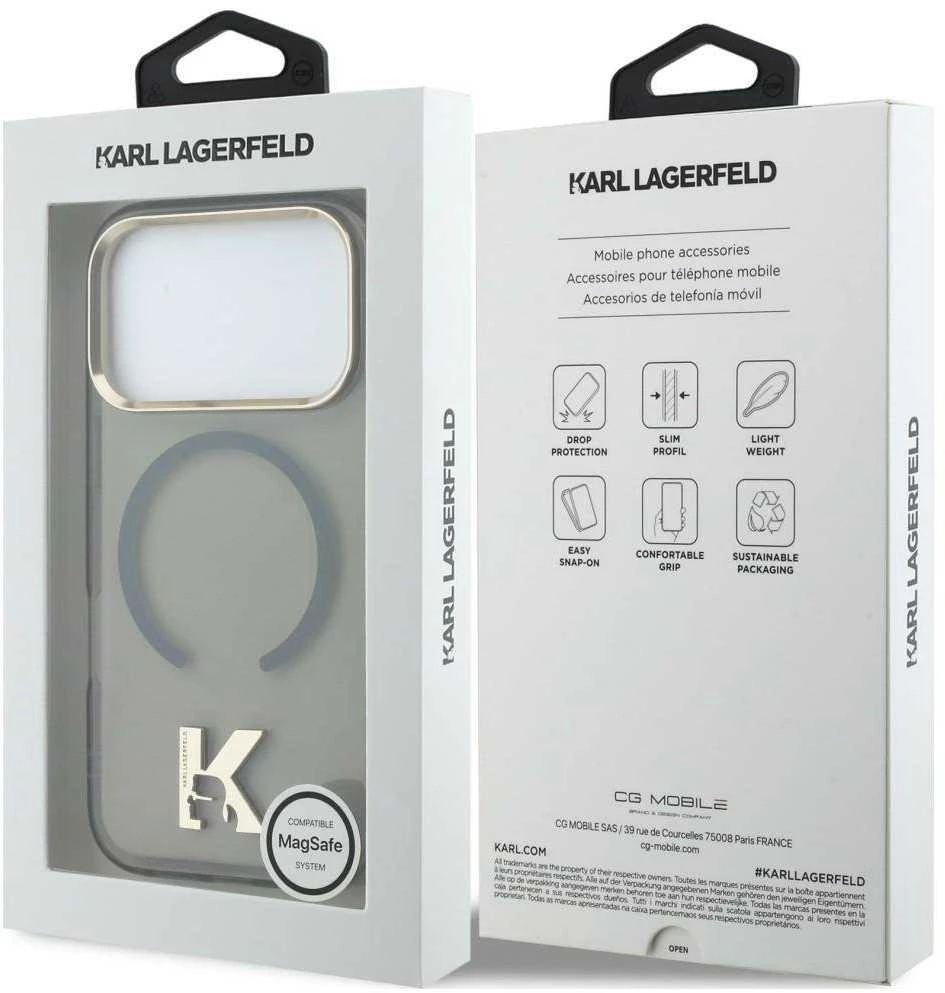 Karl Lagerfeld IML K galvos logotipo „MagSafe“ dėklas, skirtas iPhone 17 Pro Max - Juodas