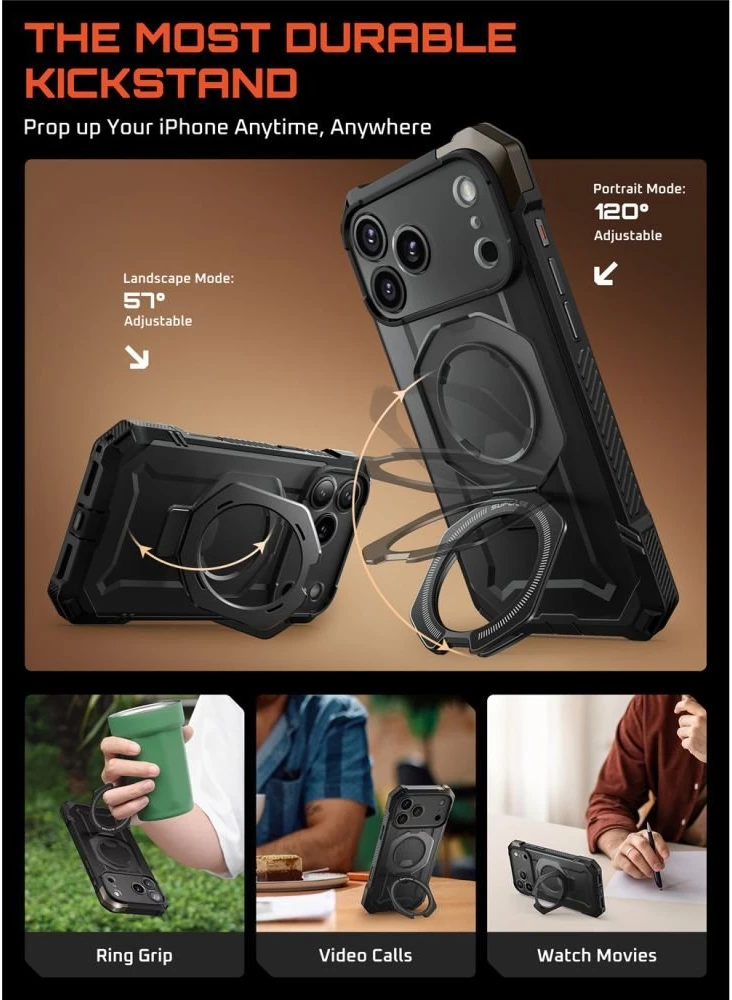 Telefono dėklas iPhone 17 Pro Max juodas MagSafe Supcase