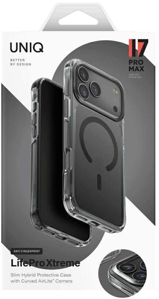 UNIQ LifePro Xtreme Dėklas Apple iPhone 17 Pro Max Magclick Charging juodos spalvos