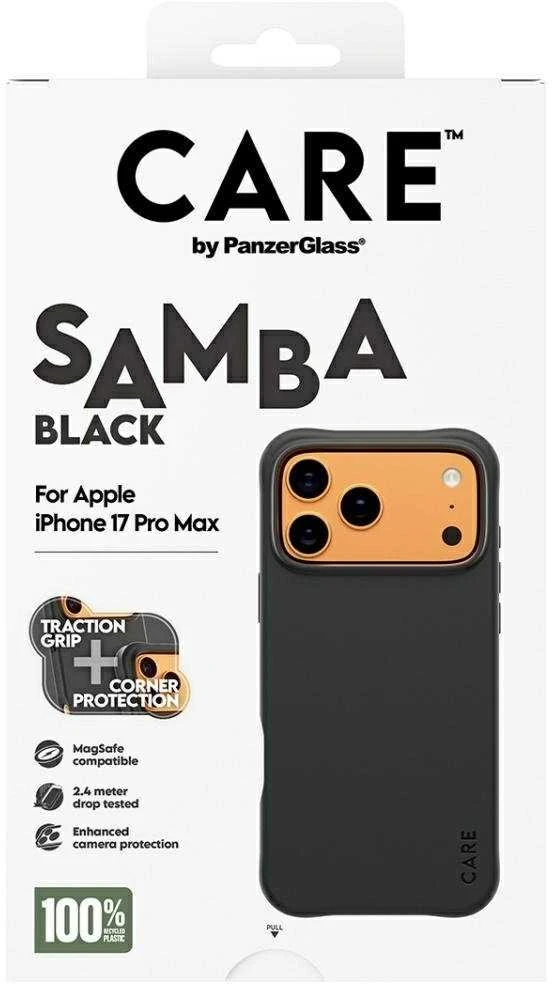 „Panzer Glass CARE by PanzerGlass“ madingas „Samba MagSafe“ dėklas, skirtas „iPhone 17 Pro Max“ – Juodas