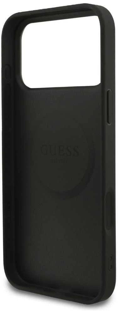Guess 4G Ring Classic Logo MagSafe dėklas skirtas Apple iPhone 17 Pro Max juodos spalvos