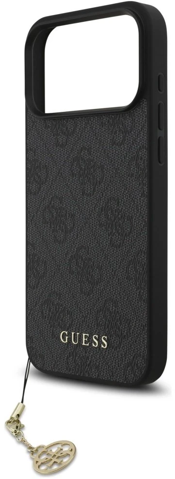 Guess 4G Charm dėklas skirtas Apple iPhone 17 Pro Max Tone on Tone pilkos spalvos