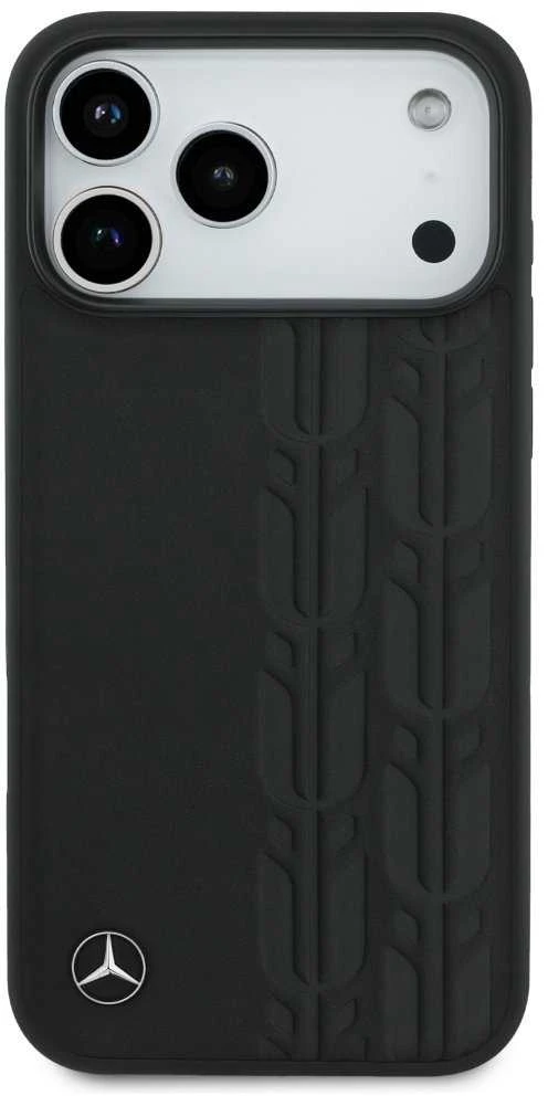 Mercedes Leather Laurel Leaves MagSafe dėklas skirtas Apple iPhone 17 Pro Max juodos spalvos