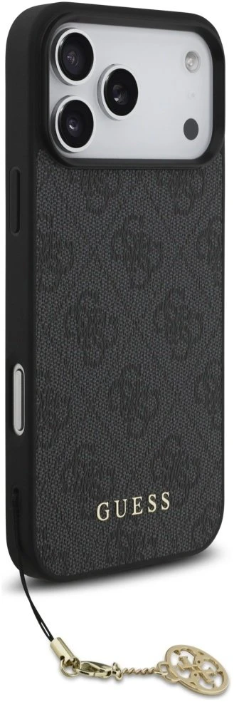 Guess 4G Charm dėklas skirtas Apple iPhone 17 Pro Max Tone on Tone pilkos spalvos