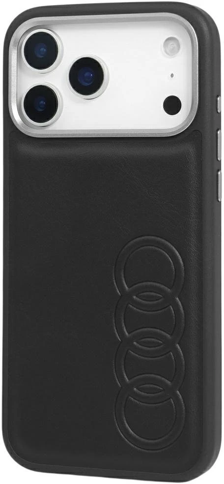 Dėklas Audi TT Synthetic Leather MagSafe Apple iPhone 17 Pro Max juodos spalvos