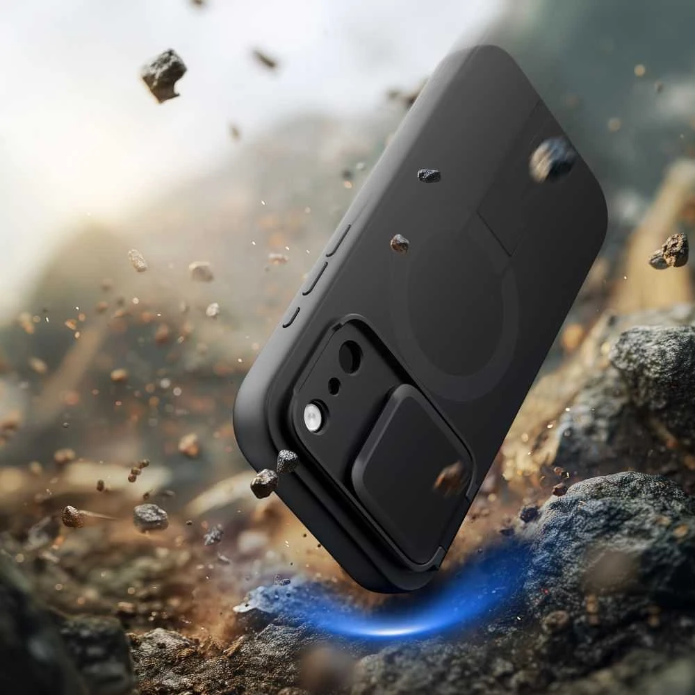 Tech-Protect Kevlar Aura MagSafe dėklas skirtas Apple iPhone 17 Pro Max – juodos spalvos