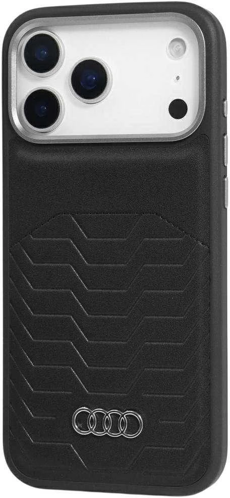 Dėklas Audi GT Synthetic Leather MagSafe Apple iPhone 17 Pro Max juodos spalvos