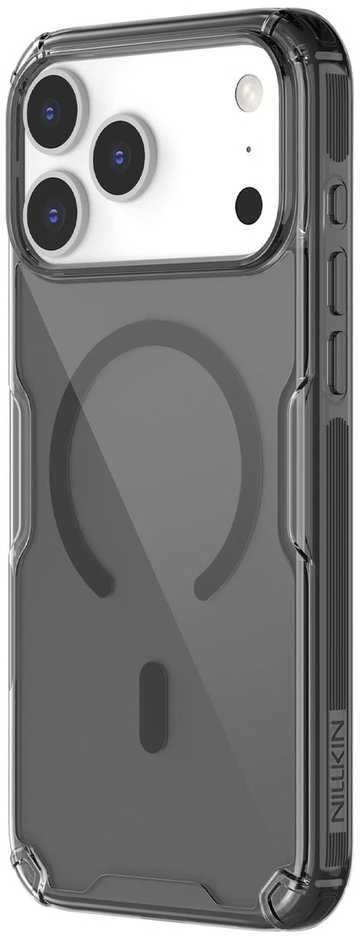 Nillkin Nature TPU Pro Magnetic dėklas suderinamas su MagSafe skirtas Apple iPhone 17 Pro Max – Translucent juodos spalvos