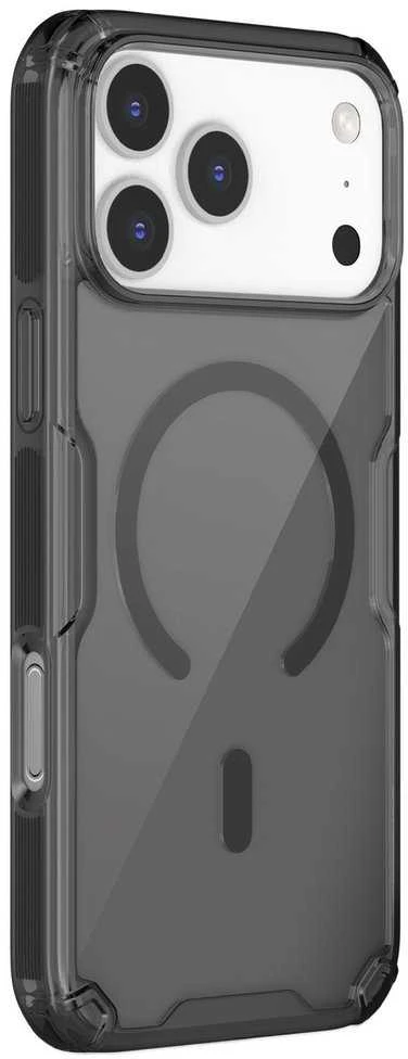 Nillkin Nature TPU Pro Magnetic dėklas suderinamas su MagSafe skirtas Apple iPhone 17 Pro Max – Translucent juodos spalvos