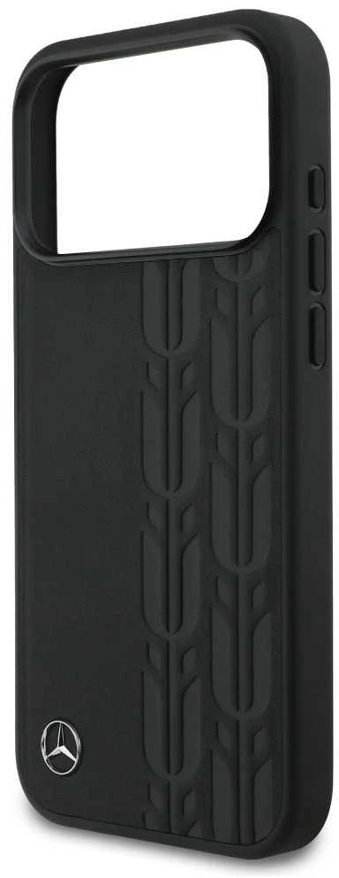 Mercedes Leather Laurel Leaves MagSafe dėklas skirtas Apple iPhone 17 Pro Max juodos spalvos