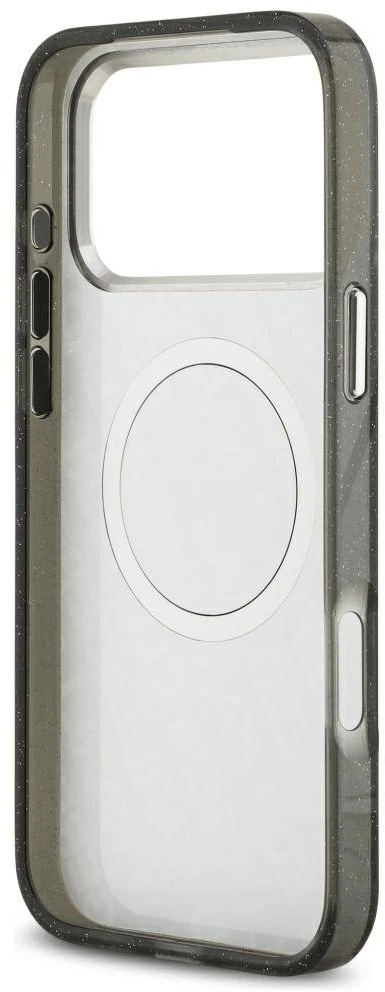 Dėklas Karl Lagerfeld IML Glitter Karl & Choupette Heads Logo MagSafe for Apple iPhone 17 Pro Max juodos spalvos