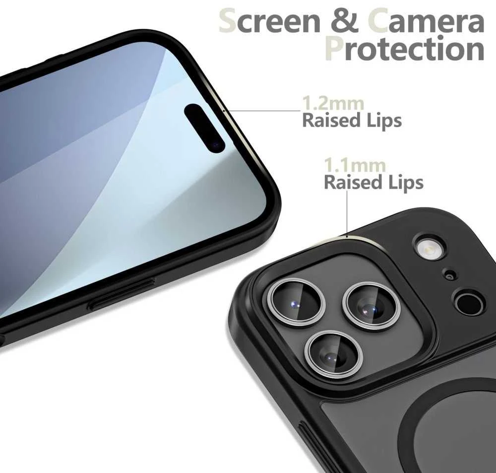 Tech-Protect MagMat XT 4-set MagSafe dėklas skirtas Apple iPhone 17 Pro Max – matinis juodos spalvos