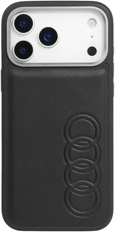 Dėklas Audi TT Synthetic Leather MagSafe Apple iPhone 17 Pro Max juodos spalvos