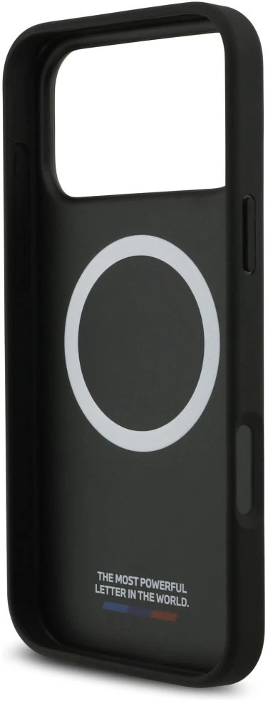 Dėklas BMW M Carbon Tricolor Line MagSafe Apple iPhone 17 Pro Max juodos spalvos