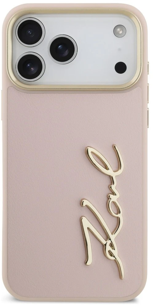 Karl Lagerfeld Karl Script Logo dėklas skirtas Apple iPhone 17 Pro Max rožinės spalvos