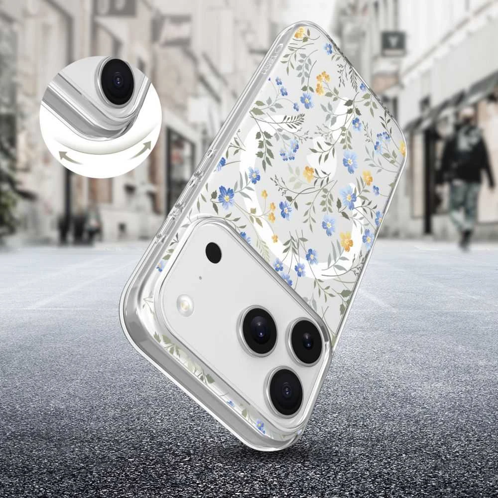 Tech-Protect FlexAir MagSafe dėklas skirtas Apple iPhone 17 Pro Max – Daisies with Leaves