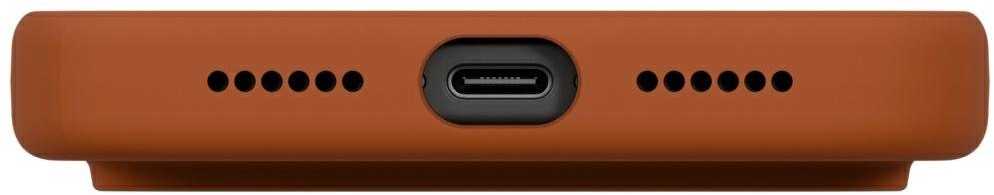 UNIQ Lino dėklas skirtas Apple iPhone 17 Pro Max Magclick Charging oranžinės spalvos