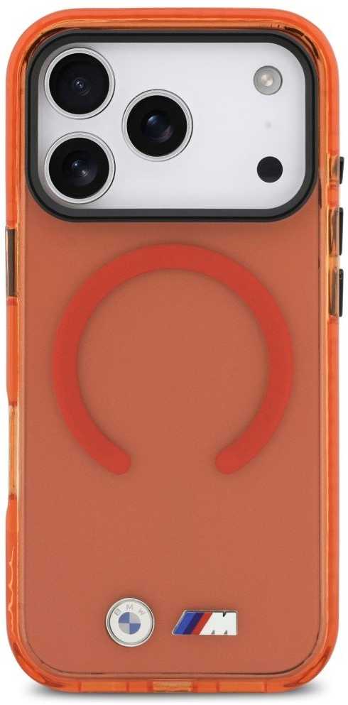 BMW M IML smūgiams atsparus metalinis logotipų „MagSafe“ dėklas, skirtas „iPhone 17 Pro Max“ – „Pro Oranžinis“