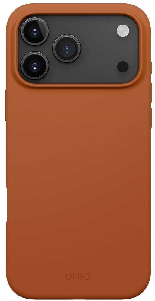 UNIQ Lino dėklas skirtas Apple iPhone 17 Pro Max Magclick Charging oranžinės spalvos