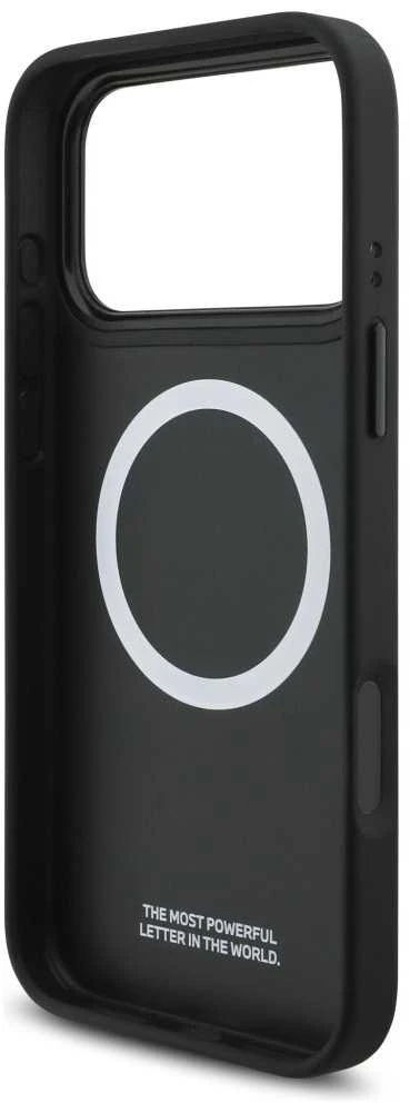 Dėklas BMW M Perforated Stripe Logo MagSafe Apple iPhone 17 Pro Max mėlynas