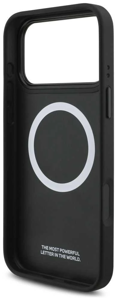 Dėklas BMW M Perforated Stripe Logo MagSafe Apple iPhone 17 Pro Max pilka