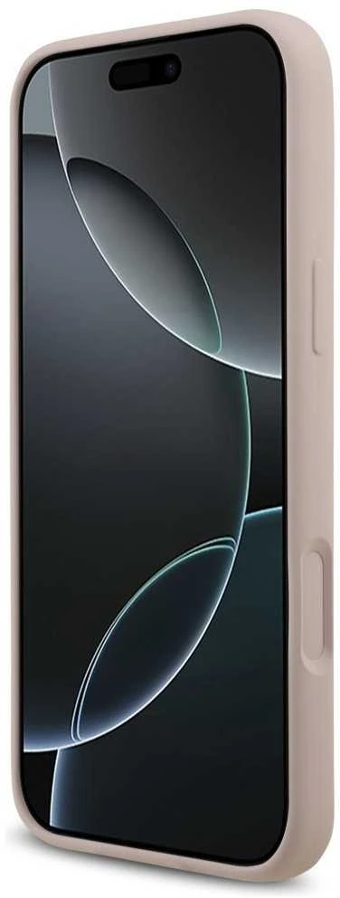 Karl Lagerfeld Liquid Silicone Karl and Choupette MagSafe dėklas skirtas Apple iPhone 17 Pro Max rožinės spalvos