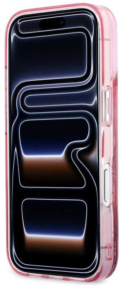 Dėklas Karl Lagerfeld Liquid Glitter Karl Script Logo MagSafe Case for iPhone 17 Pro Max - Rožinė