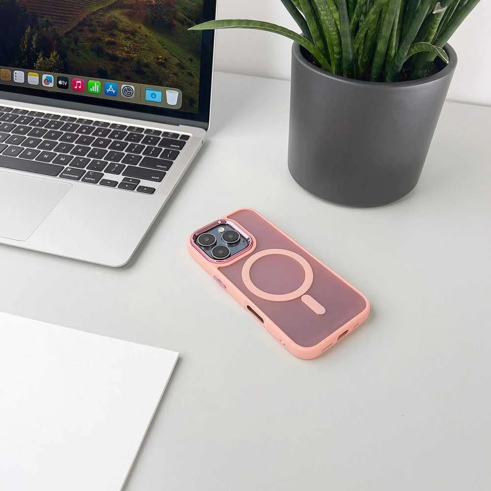 Hurtel MagSafe Compatible Fashion dėklas skirtas Apple iPhone 17 Pro Max – rožinės spalvos