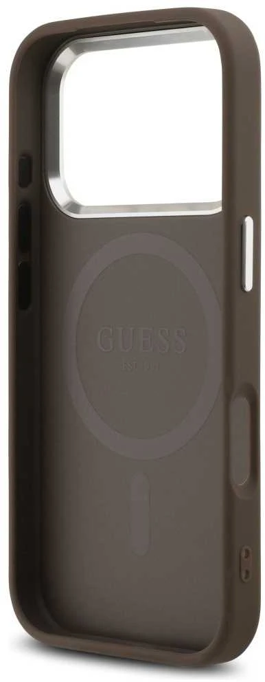 Dėklas Guess 4G Classic Logo MagSafe skirtas Apple iPhone 17 Pro Max rudos spalvos