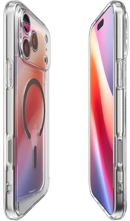 Dėklas „Spigen Ultra Hybrid MagSafe“, skaidrus grafitas – „iPhone 17 Pro Max“