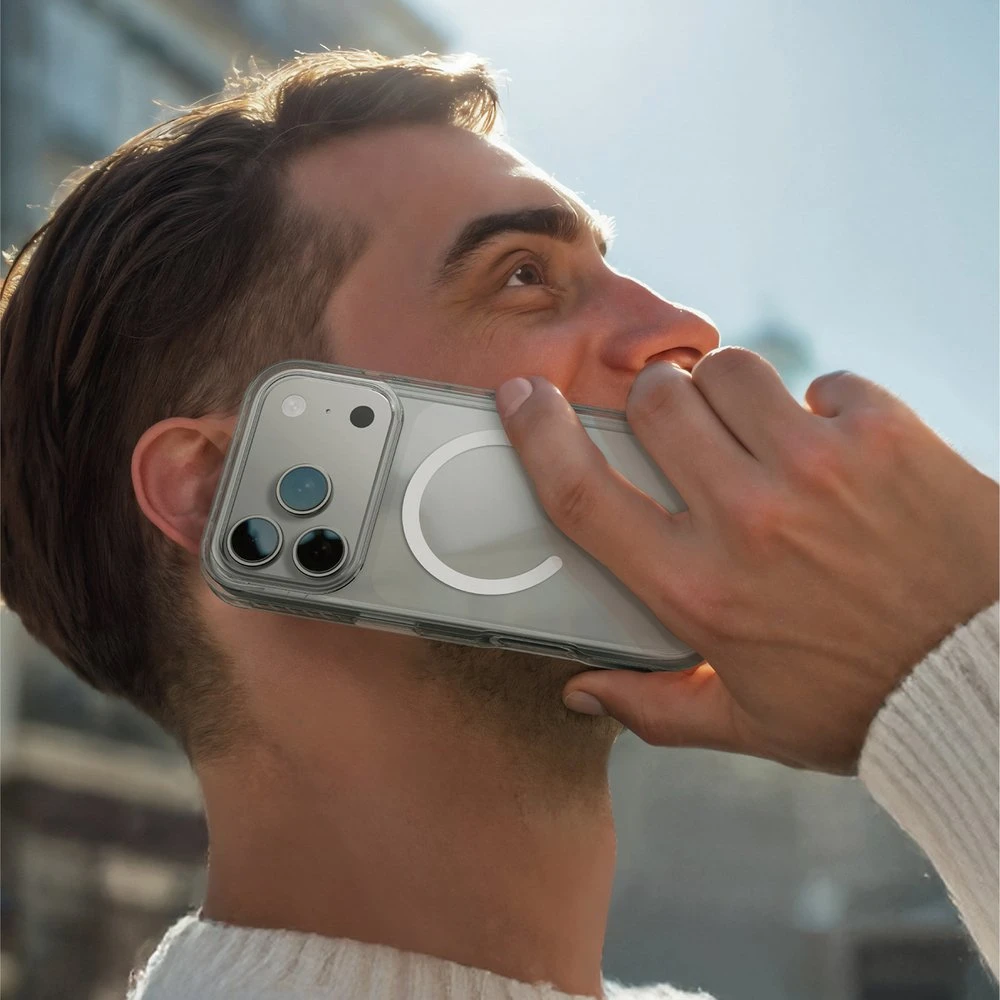 AmazingThing Titan Pro dėklas skirtas Apple iPhone 17 Pro Max suderinamas su MagSafe – skaidrus