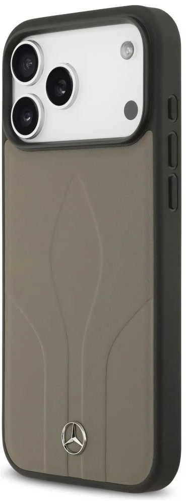 Dėklas Mercedes Leather The Move MagSafe skirtas Apple iPhone 17 Pro Max taupe