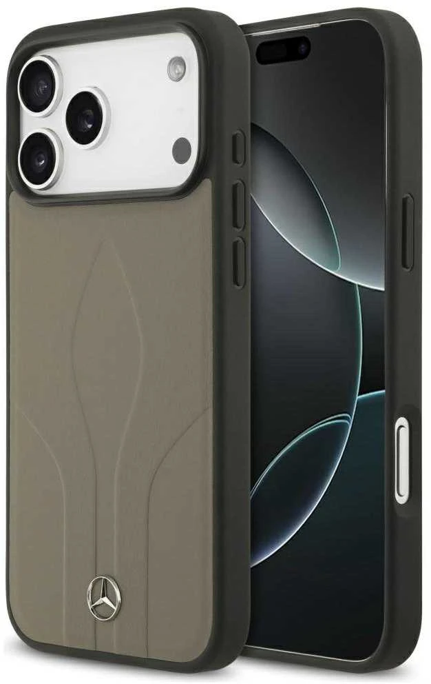 Dėklas Mercedes Leather The Move MagSafe skirtas Apple iPhone 17 Pro Max taupe