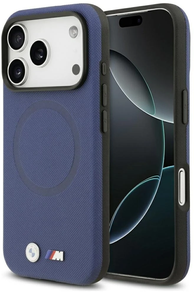 BMW M FW Metal Logo MagSafe dėklas skirtas Apple iPhone 17 Pro Max Navy mėlynos spalvos