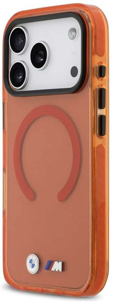 Dėklas BMW M IML Shockproof Metal Logos MagSafe Case for iPhone 17 Pro - Pro Oranžinis