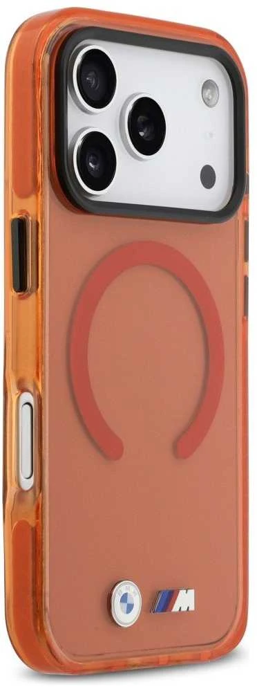 Dėklas BMW M IML Shockproof Metal Logos MagSafe Case for iPhone 17 Pro - Pro Oranžinis