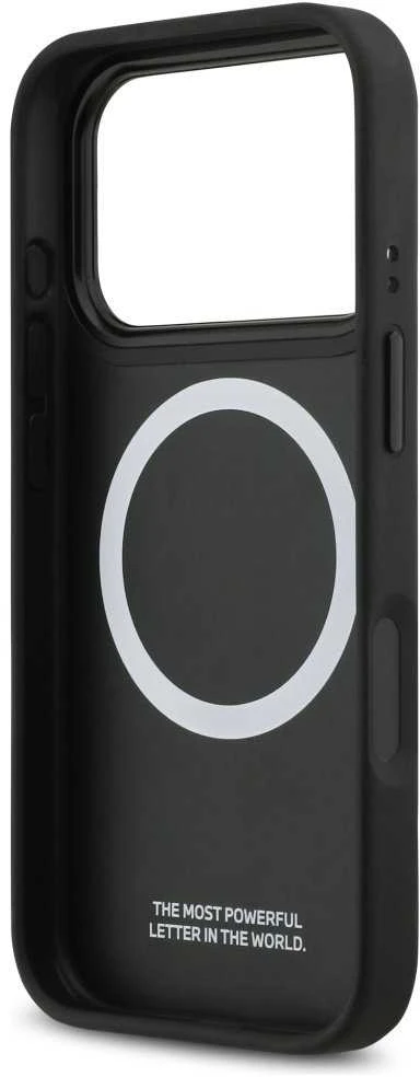 Dėklas BMW M Perforated Stripe Logo MagSafe Apple iPhone 17 Pro mėlynas