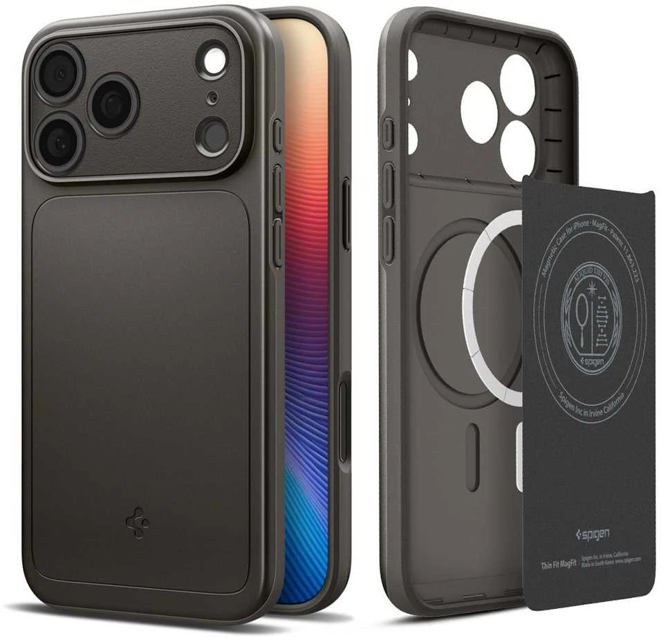 Spigen Thin Fit MagSafe dėklas skirtas Apple iPhone 17 Pro – pilkos spalvos