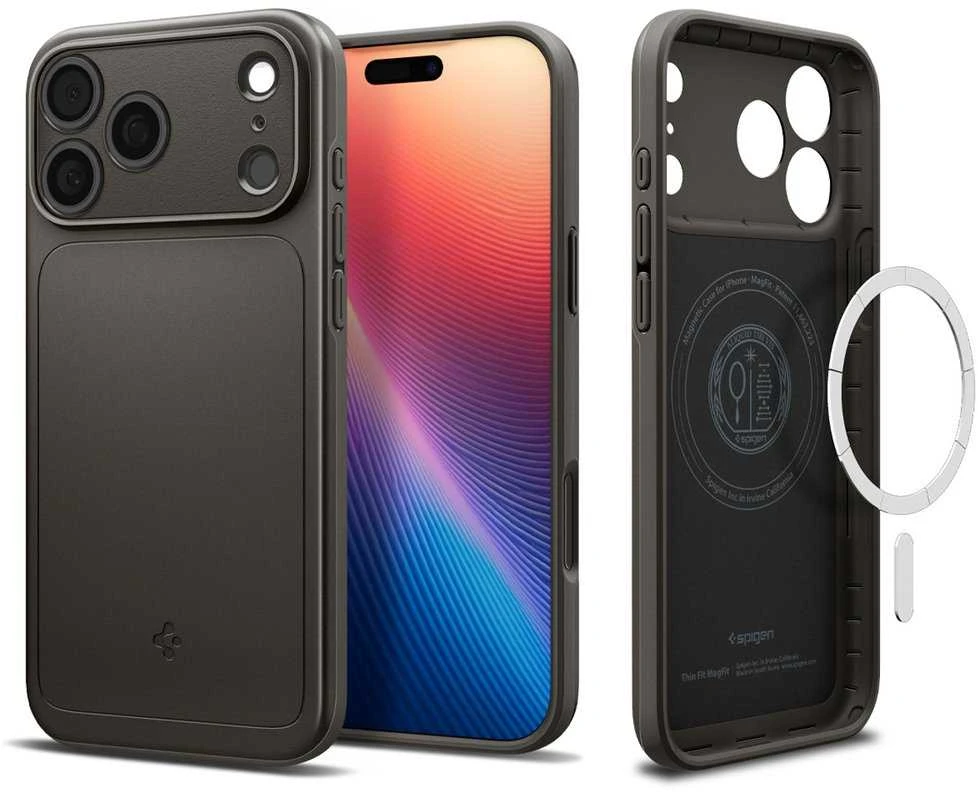 Spigen Thin Fit MagSafe dėklas skirtas Apple iPhone 17 Pro – pilkos spalvos