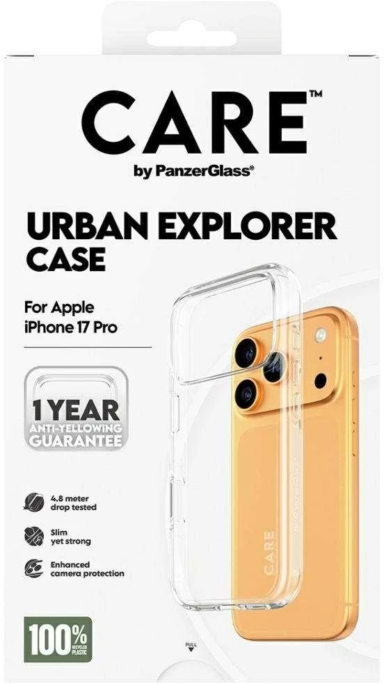 „Panzer Glass CARE by PanzerGlass Flagship Urban Explorer“ dėklas su skaidriu rėmeliu, skirtas „iPhone 17 Pro“ – permatomas